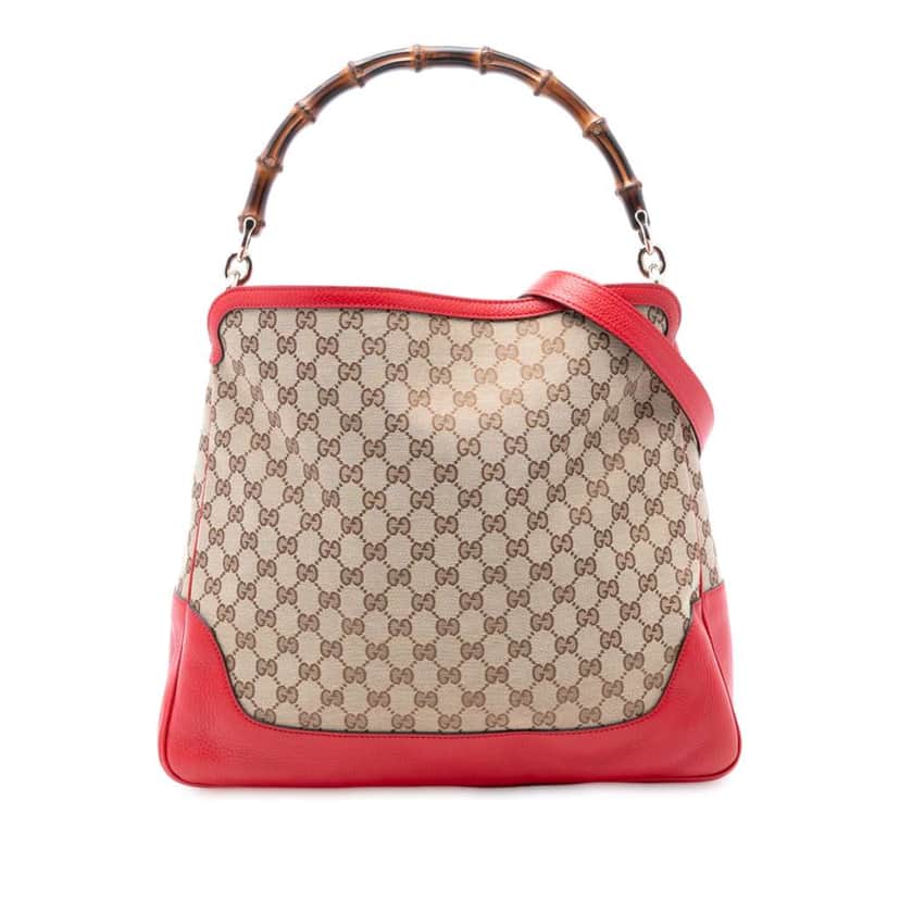 Gucci GG Canvas Bamboo Diana Satchel Brown Canvas Good condition - Front View