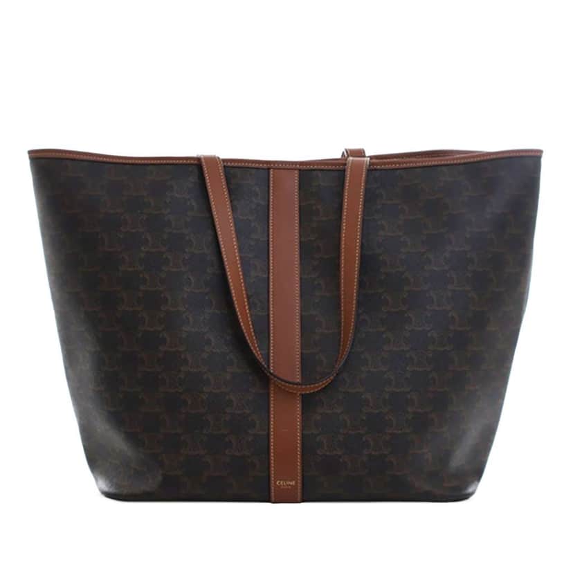 Celine Medium Triomphe Coated Canvas Cabas Tote Brown Canvas Good condition - Front View