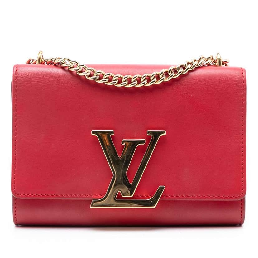 Louis Vuitton Leather Louise Chain MM Red Leather Very good condition - Front View