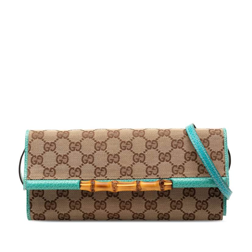 Gucci GG Canvas Bamboo Bar Crossbody Brown Canvas Good condition - Front View