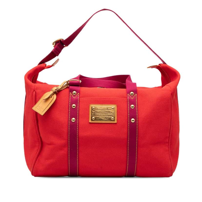 Louis Vuitton LV Cup Antigua Sac Weekend Red Canvas Good condition - Front View