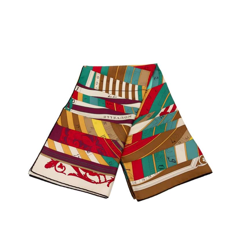 Hermès Astrologie Nouvelle Silk Scarf 90 Green Silk Good condition - Front View