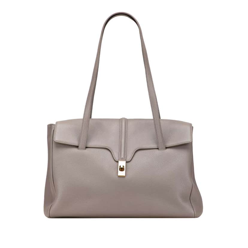 Celine Medium Leather Soft 16 Shoulder Bag Grey Leather Good condition - Front View