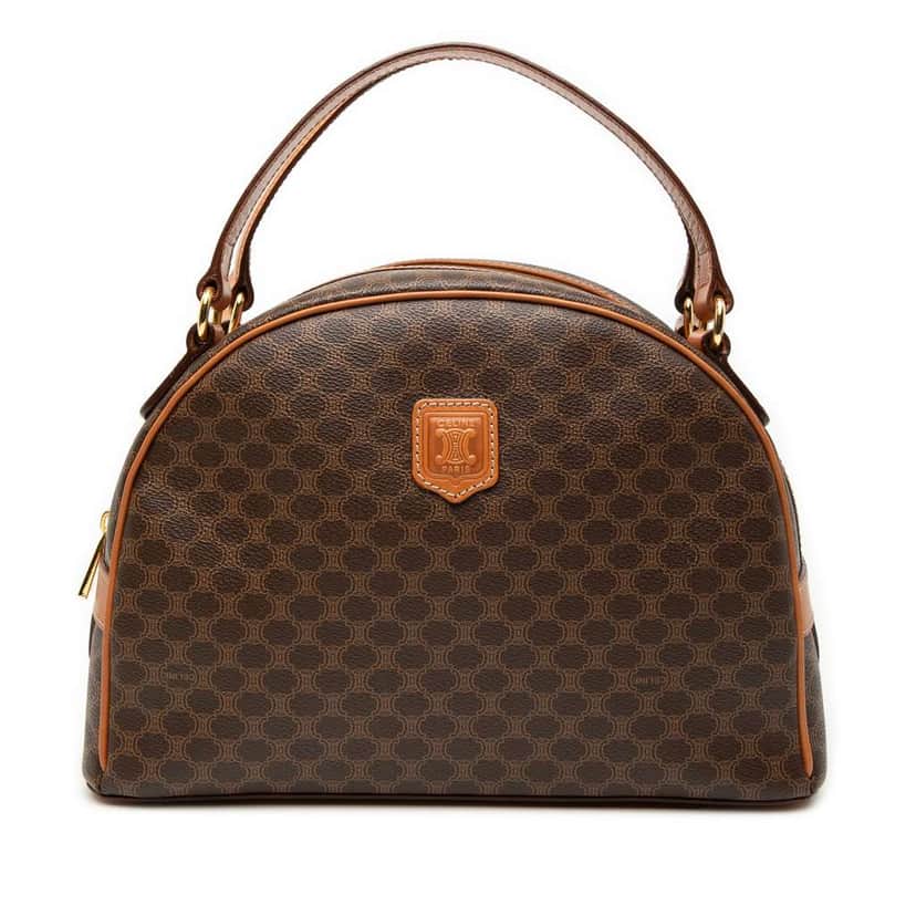 Celine Macadam Coated Canvas Dome Handbag Brown Canvas Good condition - Front View