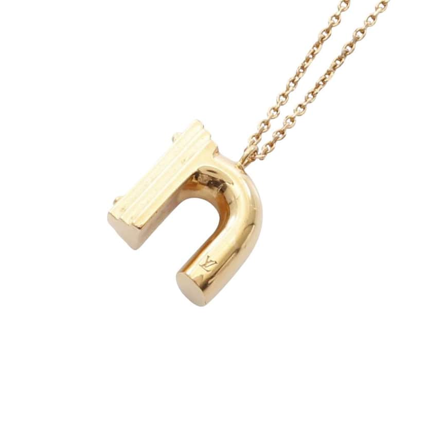 Louis Vuitton Gold Plated LV and Me Letter n Necklace Gold Metal Good condition - Front View