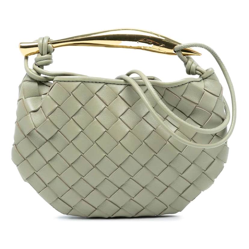 Bottega Veneta Baby Lambskin Intrecciato Sardine Grey Leather Good condition - Front View
