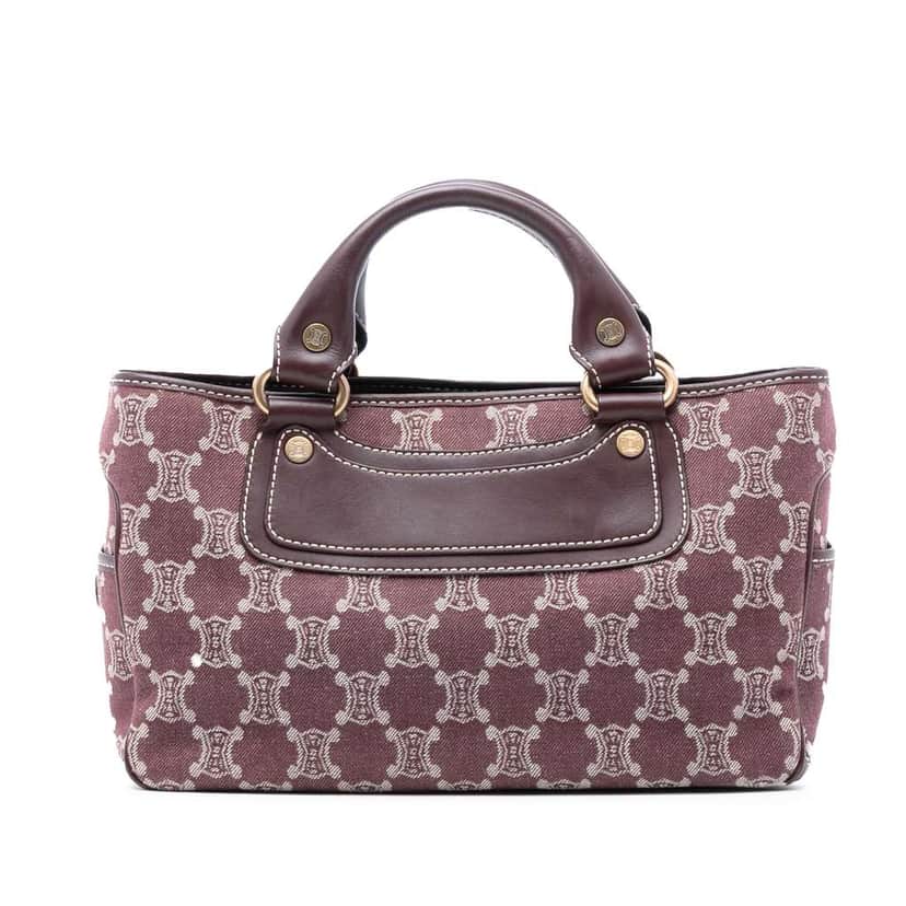 Celine Macadam Denim Boogie Handbag Red Denim Good condition - Front View