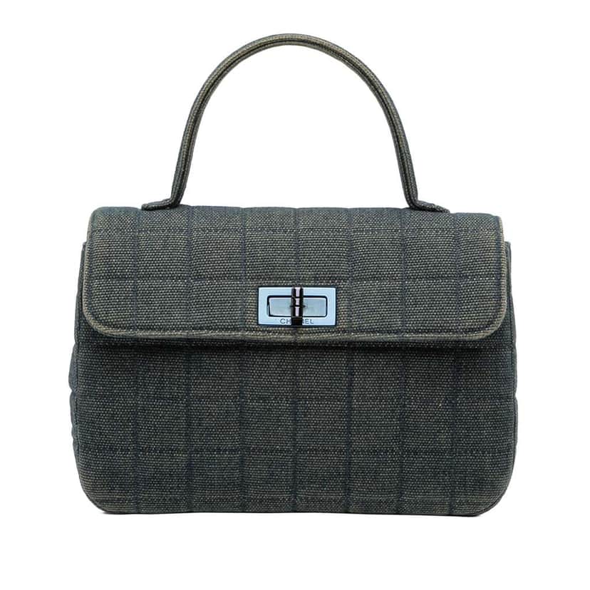 Chanel Reissue 2.55 Chocolate Bar Denim Top Handle Flap Blue Denim Good condition - Front View