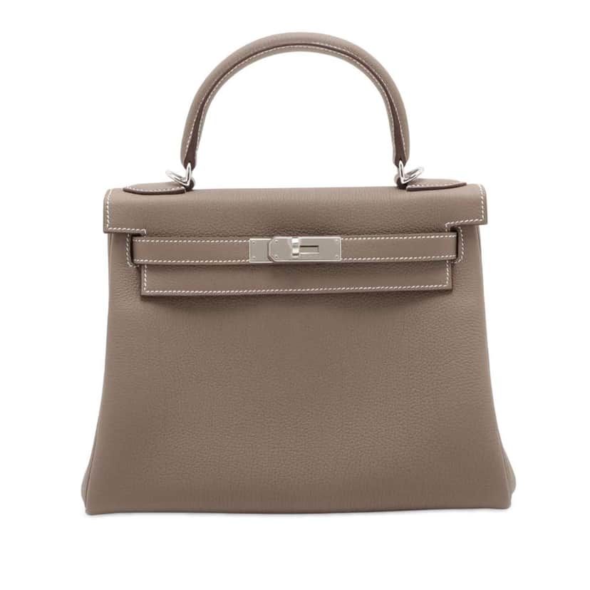 Hermès Togo Kelly II Retourne 28 Brown Leather Very good condition - Front View