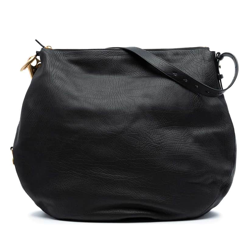 Burberry Large Calfskin Knight Shoulder Bag Black Leather Good condition - Front View