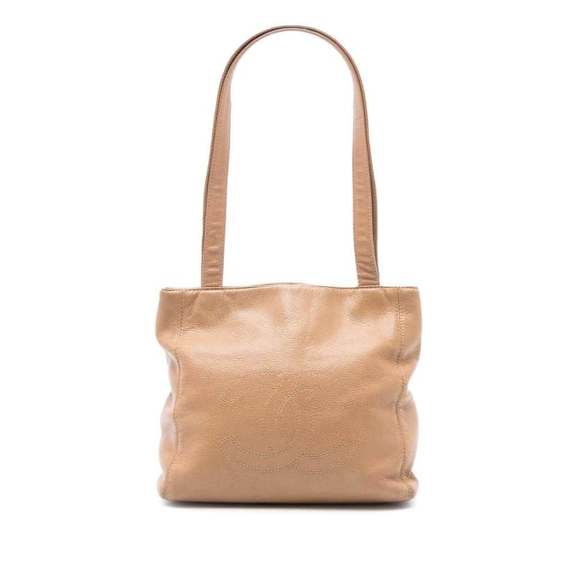 Chanel CC Lambskin Shoulder Bag Brown Leather Good condition - Front View