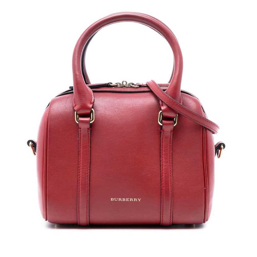 Burberry Small Leather Alchester Bowling Bag Red Leather Very good condition - Front View