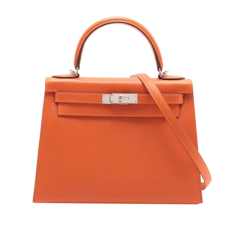Hermès Epsom Kelly II Sellier 28 Orange Leather Good condition - Front View