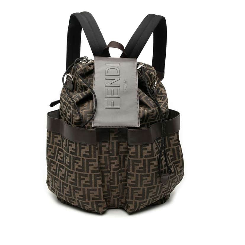 Fendi Large Zucca Canvas Strike Backpack Brown Canvas Good condition - Front View