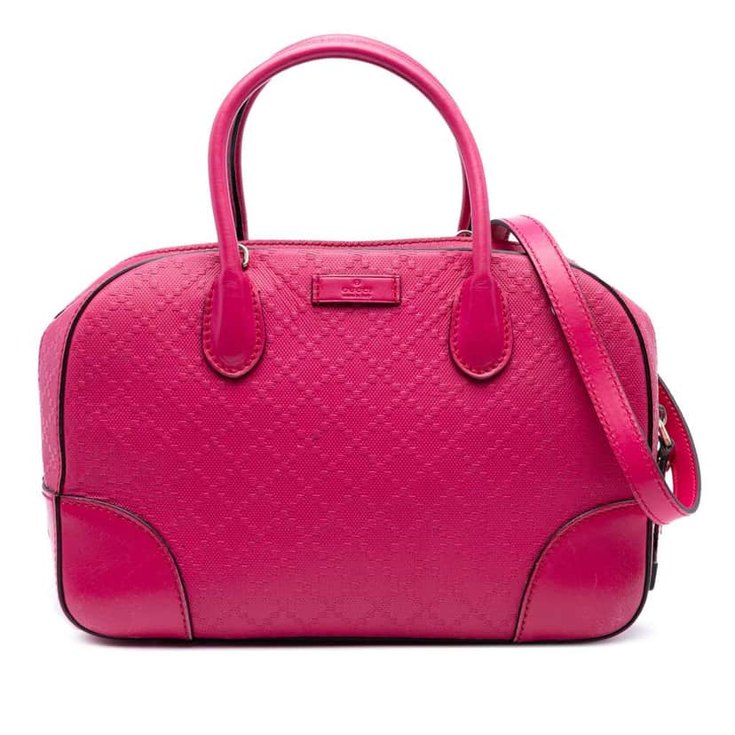Gucci Diamante Bright Leather Satchel Pink Leather Good condition - Front View