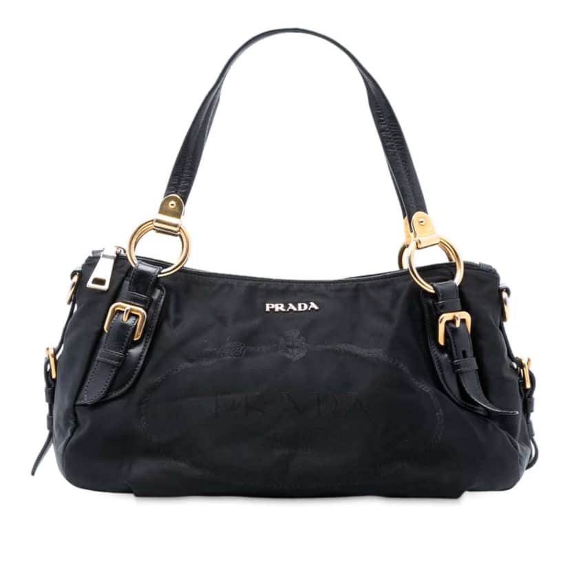 Prada Tessuto Logo Satchel Black Good condition - Front View