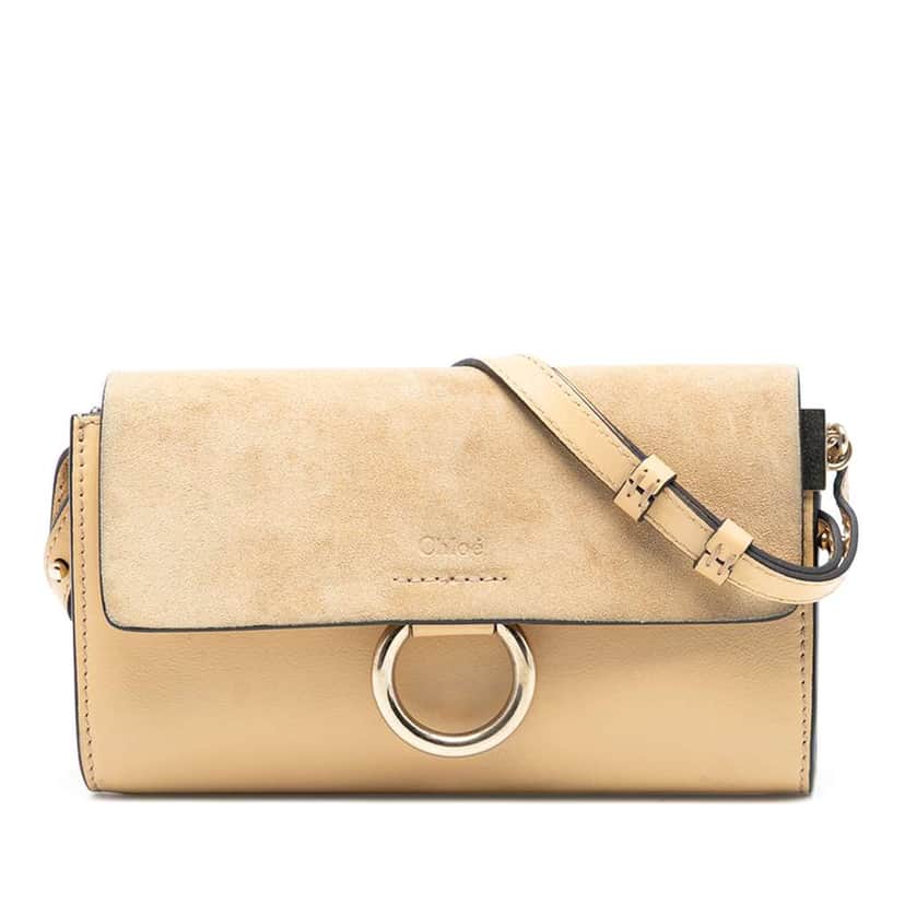 Chloé Mini Calfskin and Suede Faye Crossbody Yellow Leather Good condition - Front View