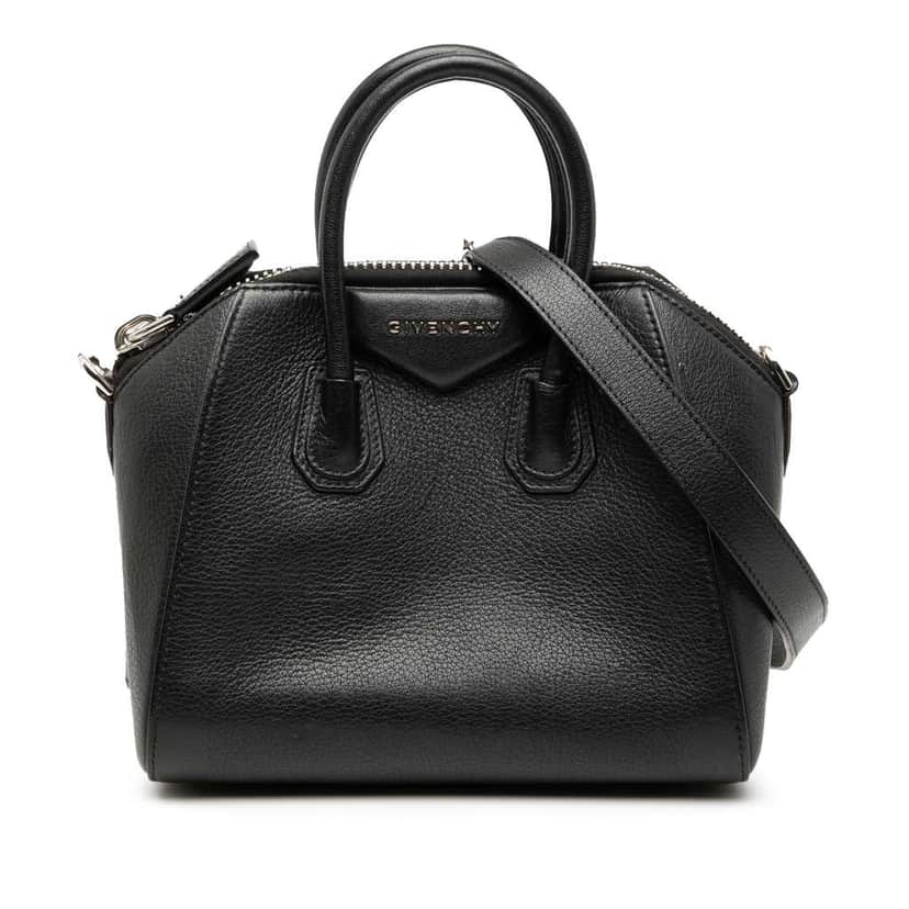Givenchy Mini Sugar Goatskin Antigona Satchel Black Leather Good condition - Front View