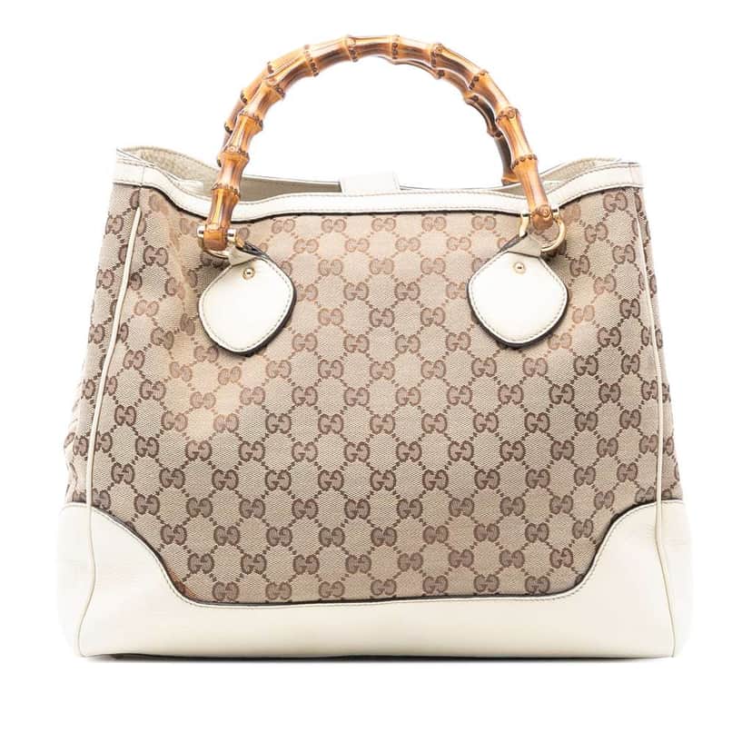 Gucci Medium GG Canvas Bamboo Diana Tote Brown Canvas Good condition - Front View