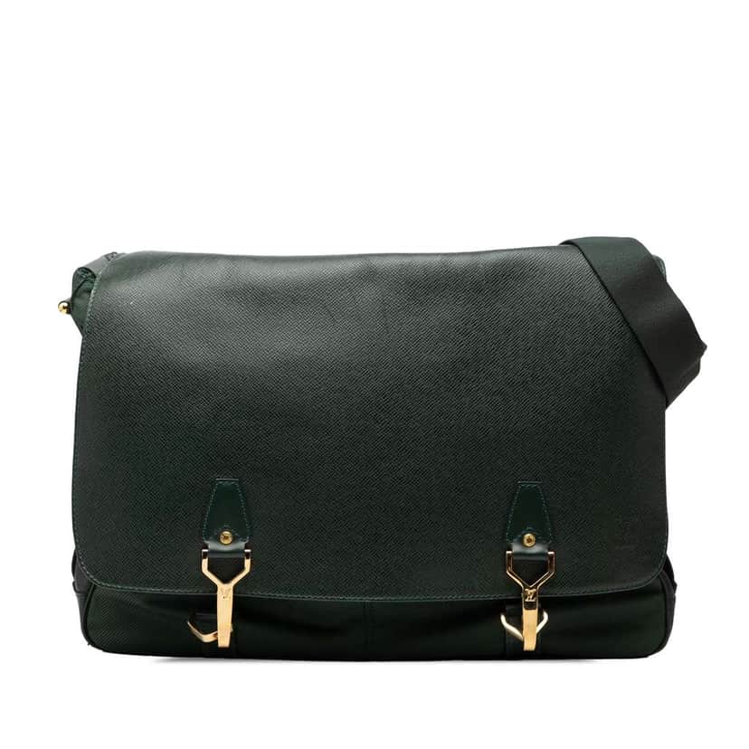 Louis Vuitton Taiga Dersou Green Leather Good condition - Front View