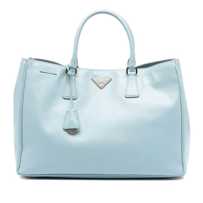 Prada Large Saffiano Lux Galleria Satchel Blue Leather Very good condition - Front View
