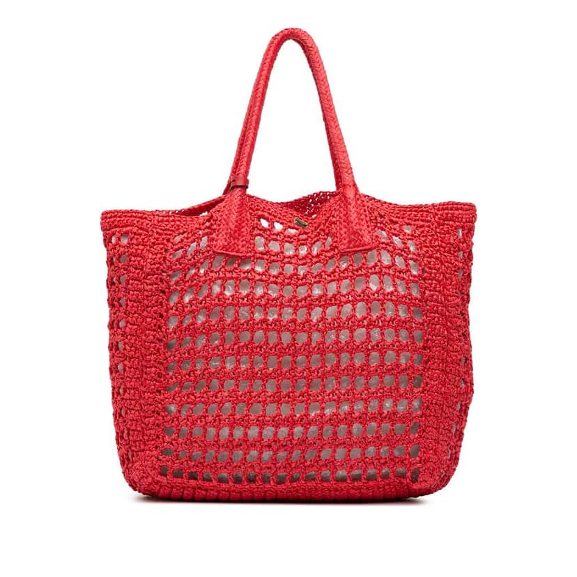 Dolce & Gabbana Raffia Tote Red Good condition - Front View