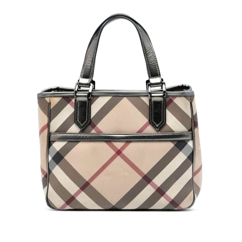 Burberry Supernova Check Coated Canvas Tote Brown Canvas Very good condition - Front View