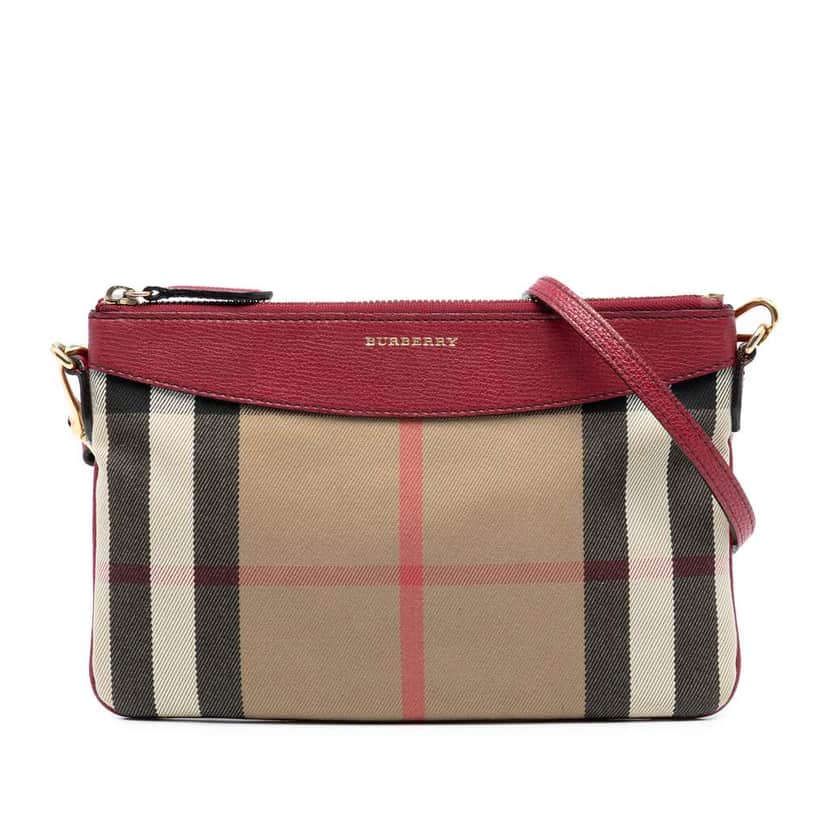 Burberry Mega Check Canvas Derby Peyton Crossbody Brown Canvas Good condition - Front View