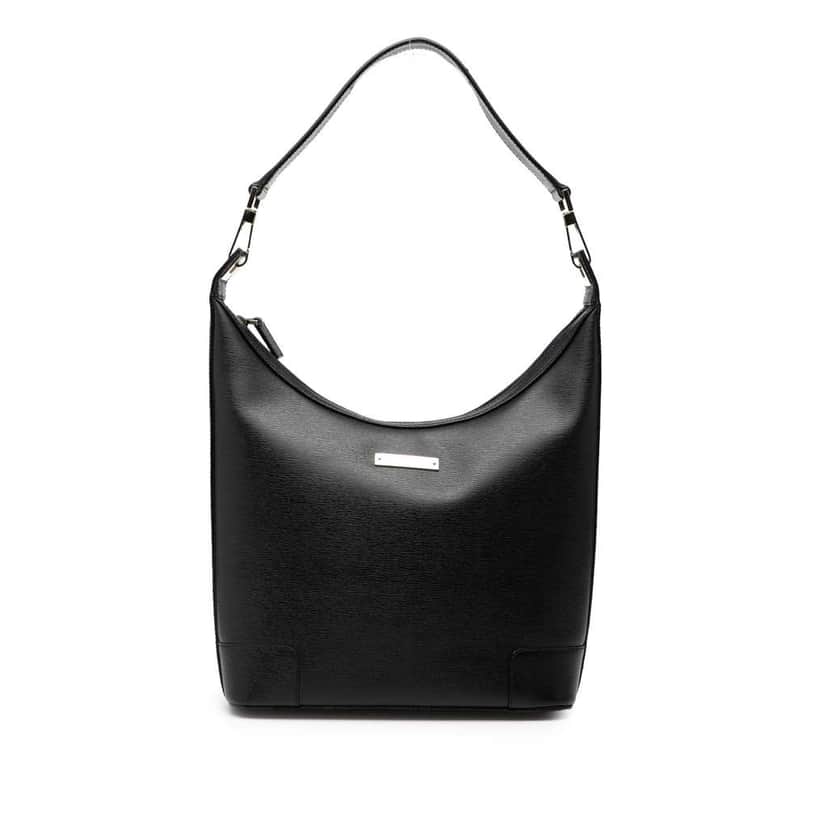 Gucci Calfskin Shoulder Bag Black Leather Good condition - Front View