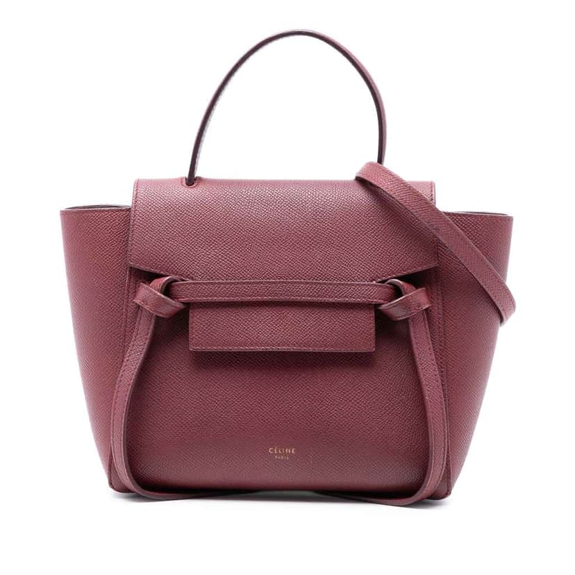 Celine Nano Grained Calfskin Belt Bag Red Leather Good condition - Front View