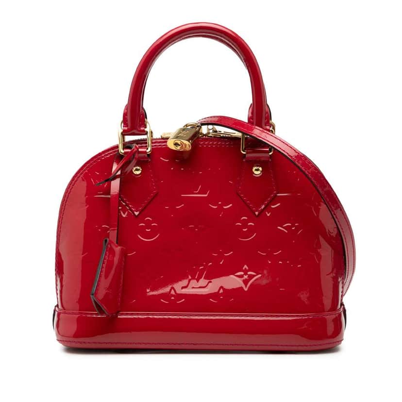Louis Vuitton Monogram Vernis Alma BB Red Leather Good condition - Front View