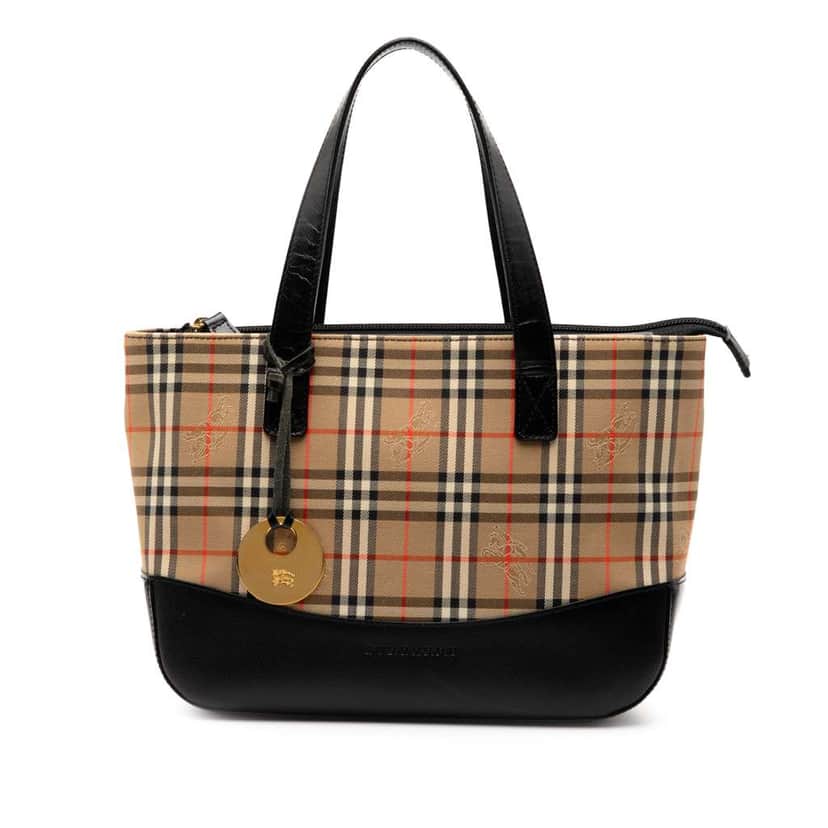 Burberry Haymarket Check Canvas Tote Brown Canvas Very good condition - Front View