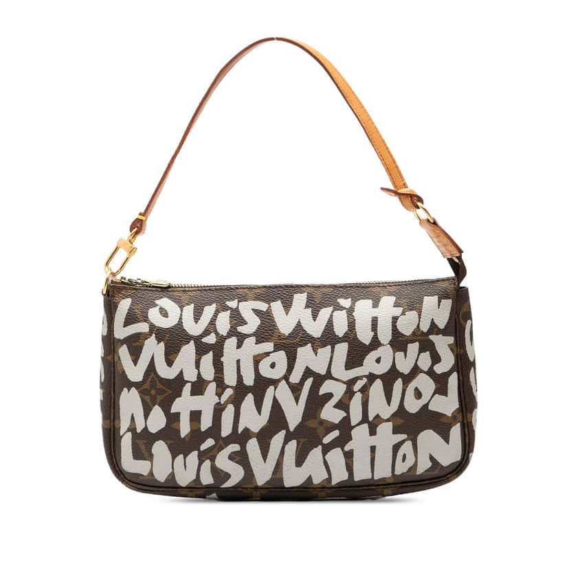 Louis Vuitton Stephen Sprouse Monogram Graffiti Pochette Accessoires Brown Good condition - Front View