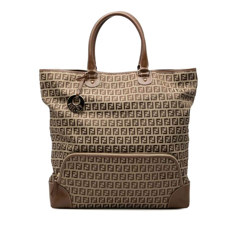 Fendi Zucchino Canvas Chef Shopping Tote Brown Canvas Very good condition - Front View