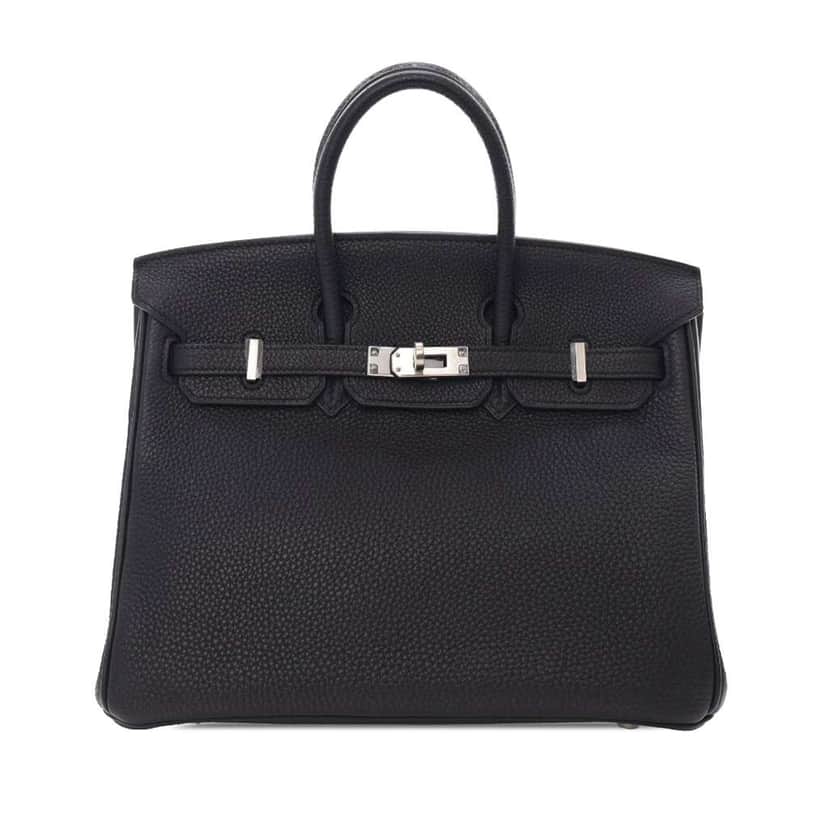 Hermès Togo Birkin Retourne 25 Black Leather Good condition - Front View