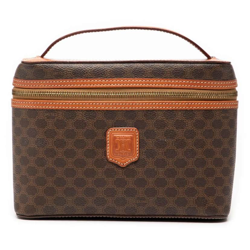 Celine Macadam Coated Canvas Vanity Bag Brown Canvas Good condition - Front View