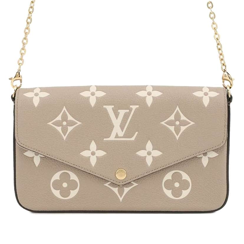 Louis Vuitton Bicolor Monogram Empreinte Pochette Felicie Brown Leather Good condition - Front View