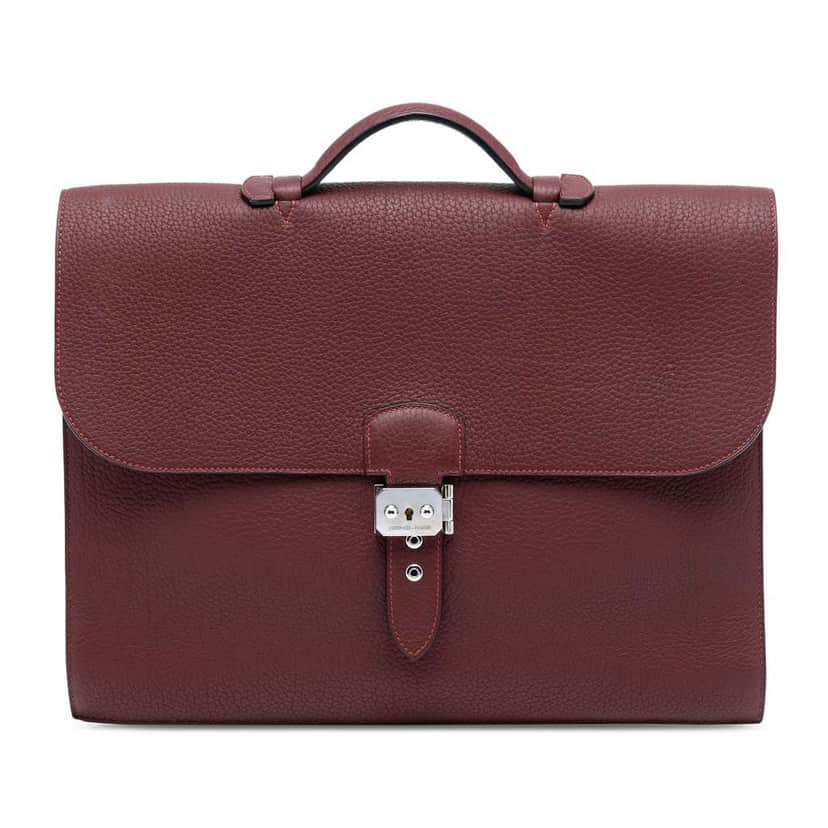 Hermès Togo Sac A Depeches 38 Red Leather Good condition - Front View