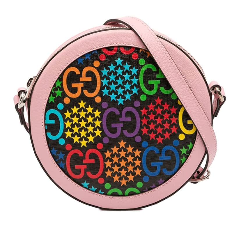 Gucci GG Supreme Psychedelic Round Crossbody Pink Canvas Good condition - Front View