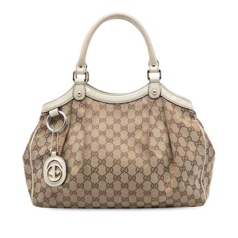 Gucci Medium GG Canvas Sukey Tote Brown Canvas Good condition - Front View