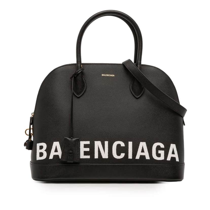 Balenciaga M Grained Calfskin Ville Top Handle Bag Black Leather Very good condition - Front View