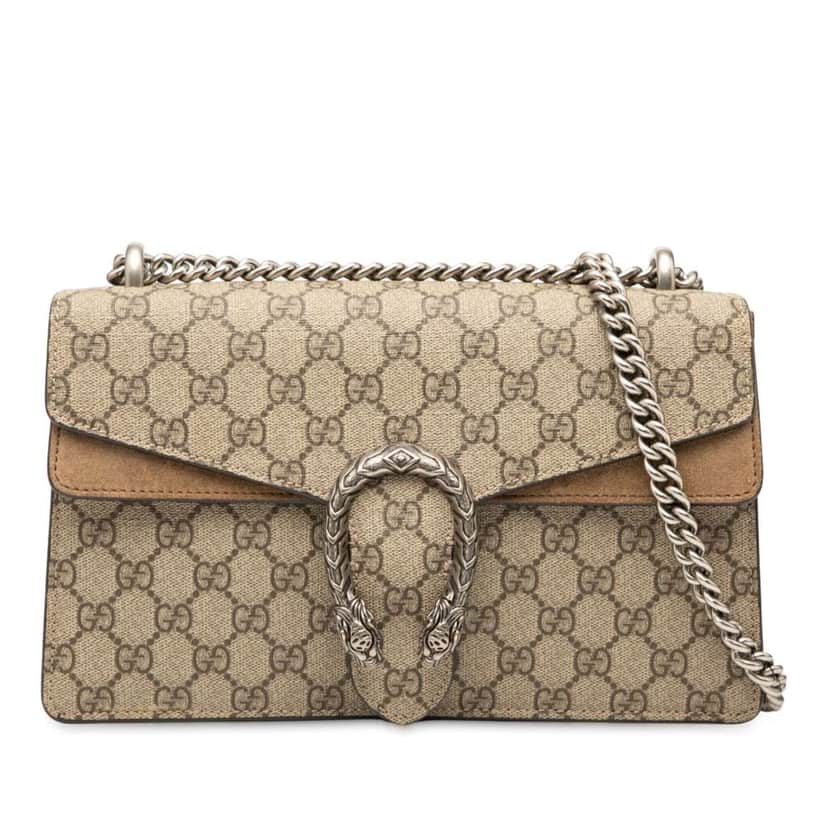 Gucci Medium GG Supreme Dionysus Shoulder Bag Brown Canvas Good condition - Front View
