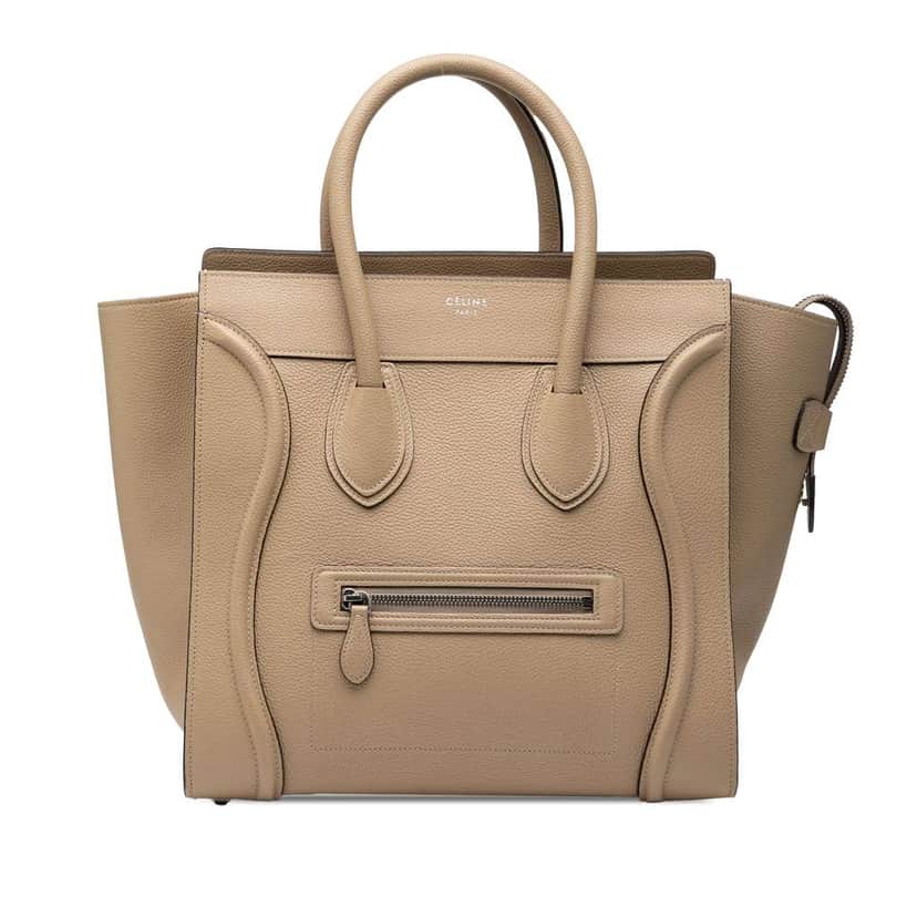 Celine Mini Calfskin Luggage Tote Brown Leather Good condition - Front View