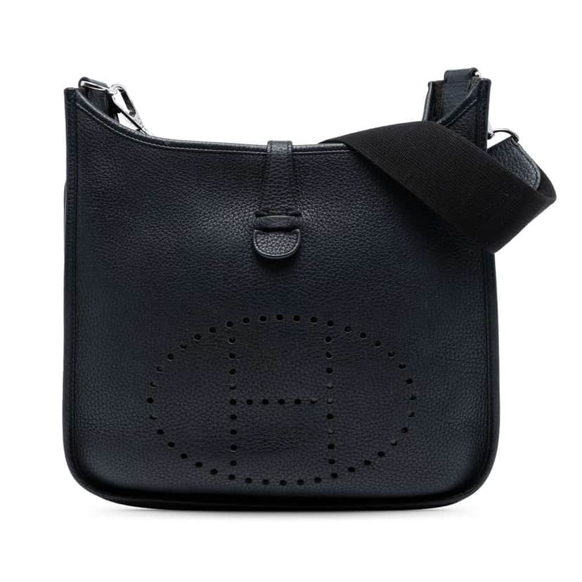 Hermès Clemence Evelyne III 29 Blue Leather Good condition - Front View