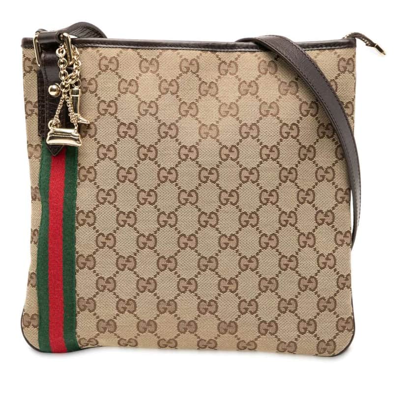 Gucci GG Canvas Jolicoeur Crossbody Brown Canvas Good condition - Front View