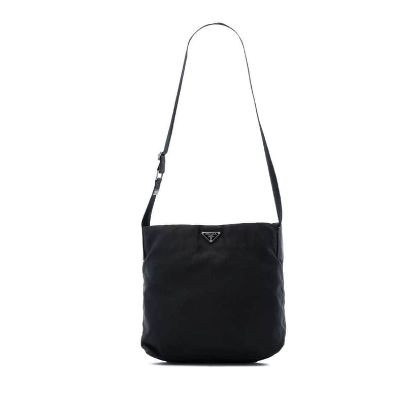 Prada Tessuto Open Top Crossbody Black Good condition - Front View