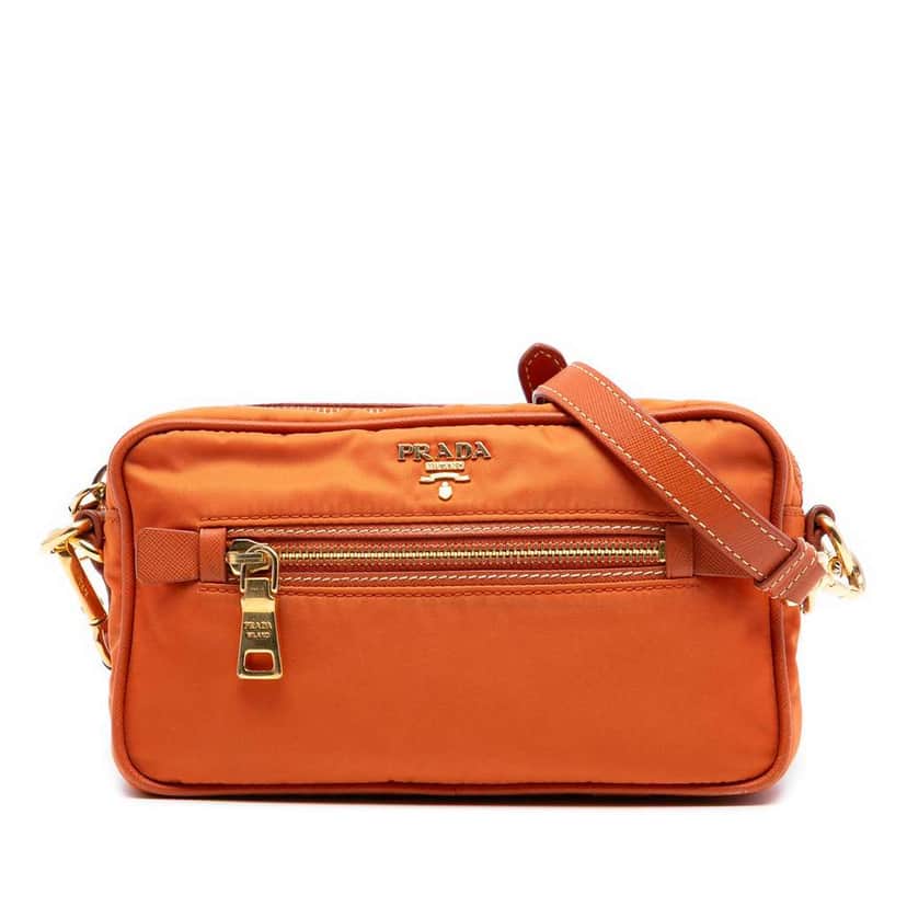 Prada Small Tessuto Front Pocket Camera Bag Orange Good condition - Front View
