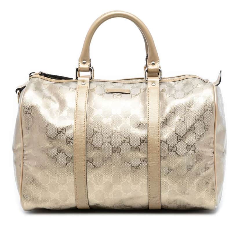Gucci Medium GG Imprime Joy Boston Bag Gold Canvas Good condition - Front View