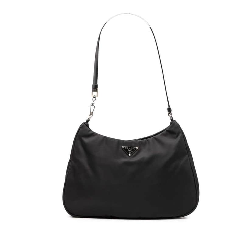Prada Tessuto Cleo Shoulder Bag Black Good condition - Front View