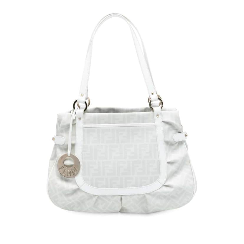 Fendi Large Zucca Spalmati Chef Shopper Tote White Canvas Very good condition - Front View
